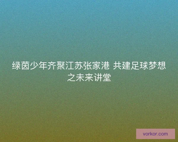 绿茵少年齐聚江苏张家港 共建足球梦想之未来讲堂